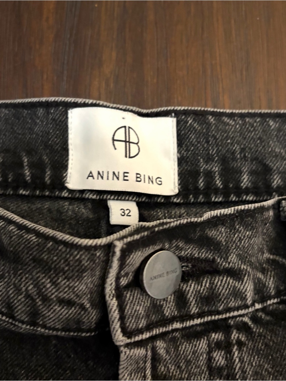 Anine Bing Kat Denim Shorts Washed Black - Picture 7 of 12